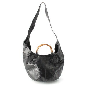 Gucci Python Tom Ford era Bucket Hobo Shoulder Handbag Black